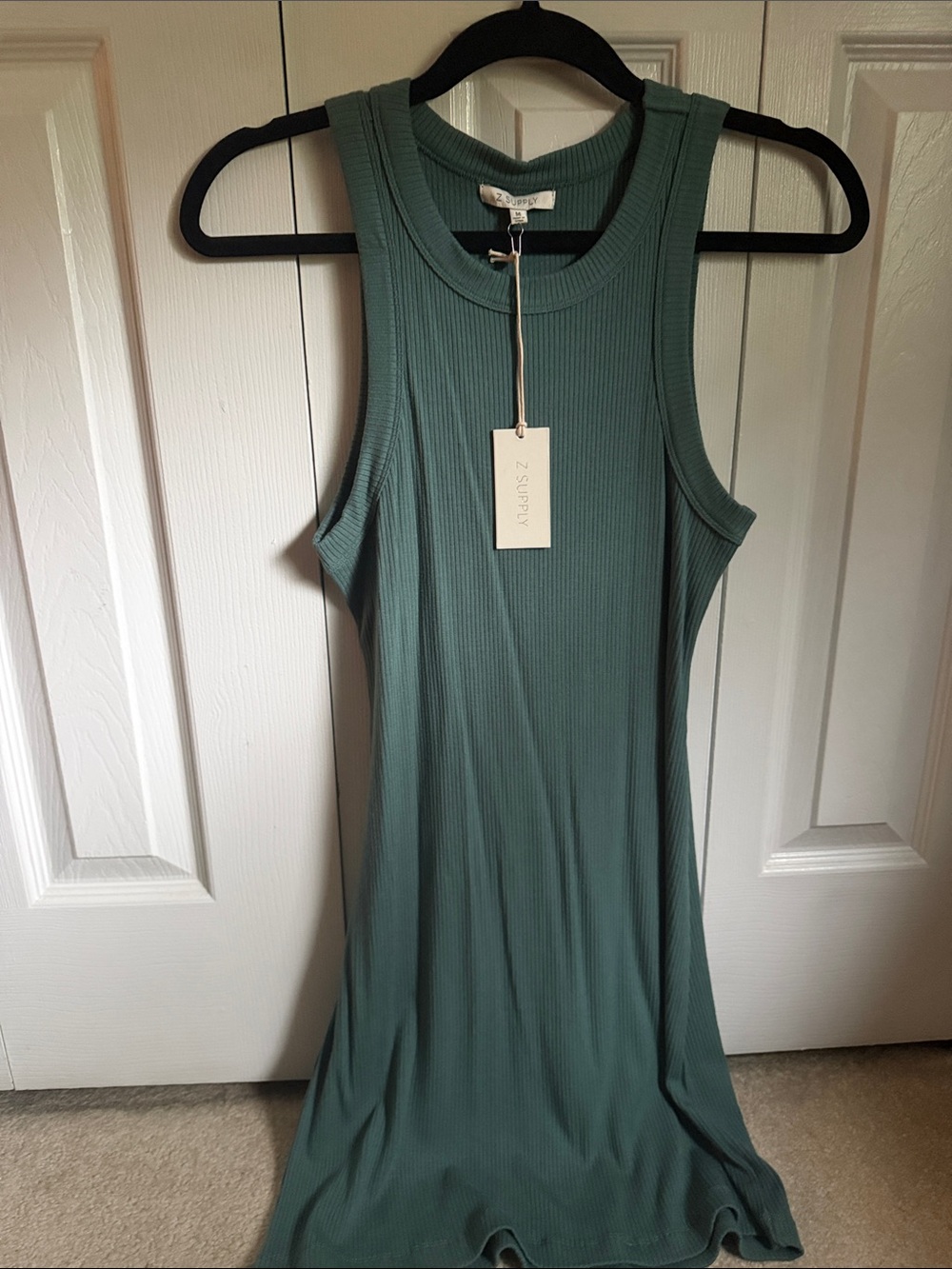 Z Supply Ribbed Tank Dress in Teal Green
